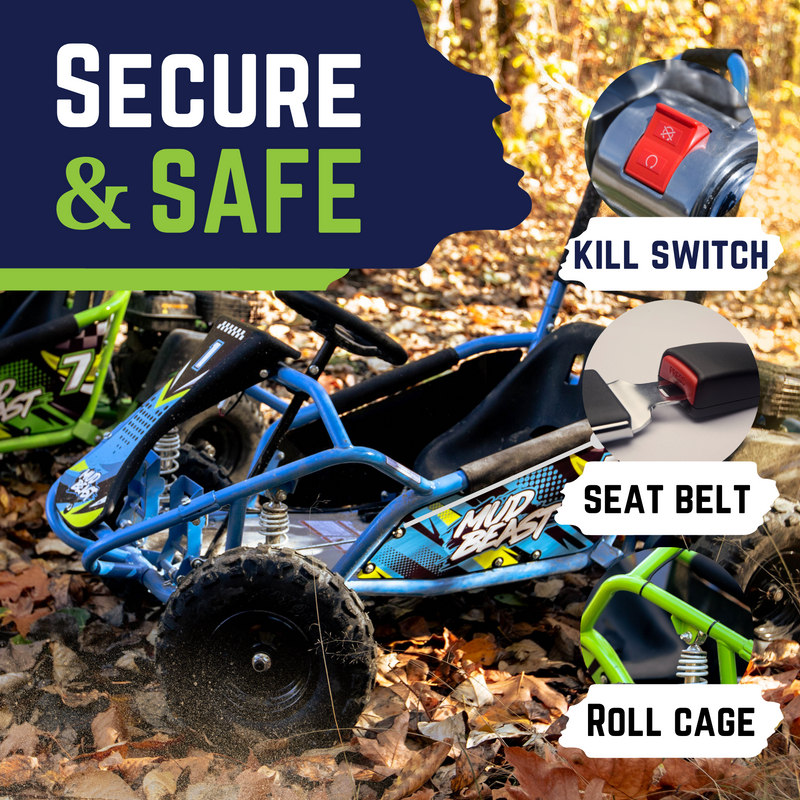 Load image into Gallery viewer, MudBeast 98cc Gas Powered Go Kart: Off-Road, 4-Stroke, Safe & Fun